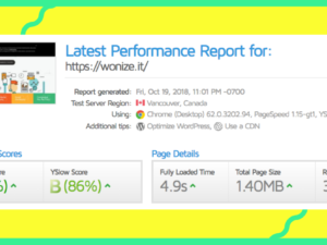 velocità sito Wonize
