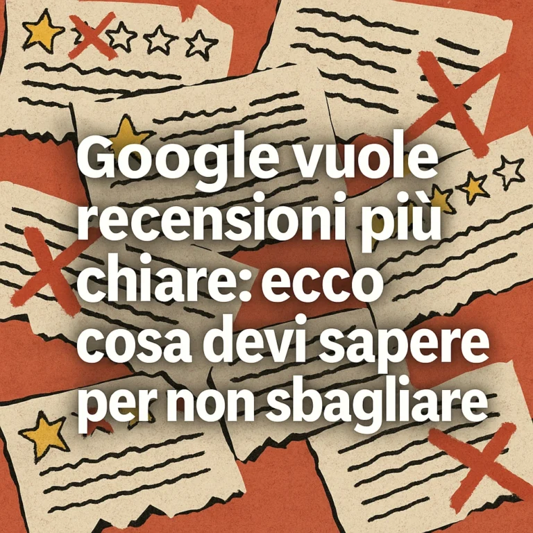 Google vuole recensioni più chiare: ecco cosa devi sapere per non sbagliare