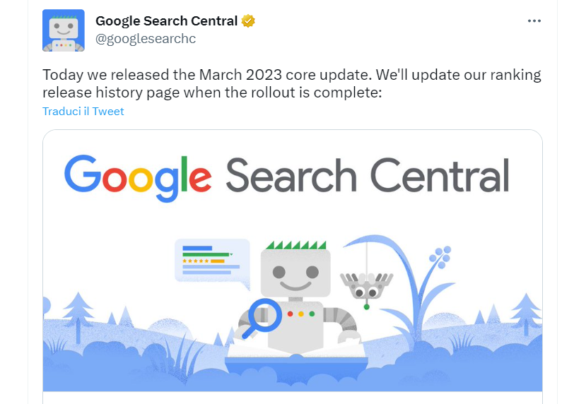 aggiornamento core Google Marzo 2023