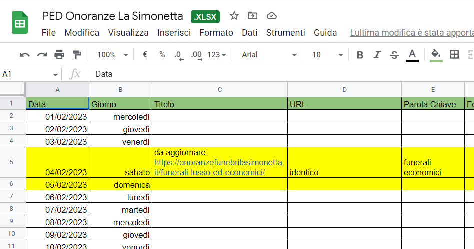 calendario editoriale strategia content marketing