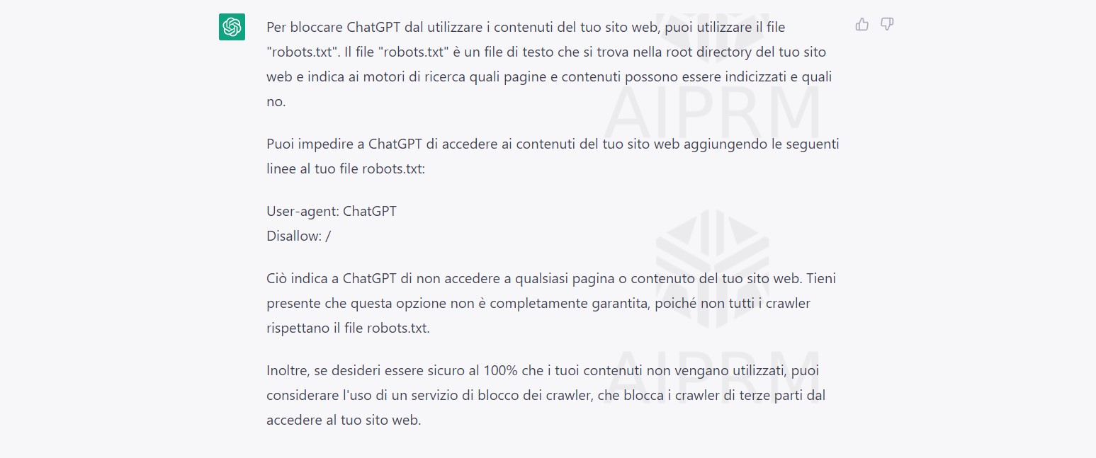 Come impedire a ChatGPT di utilizzare i contenuti del tuo sito web