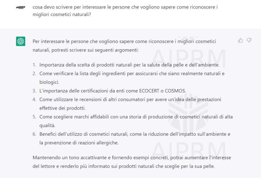 domanda chatgpt costruzione articolo lungo