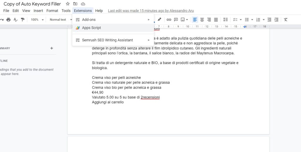 automazione link interni articolo