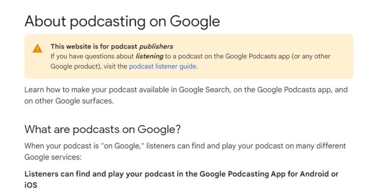 Il carosello Podcast su Google scomparirà dal 13 febbraio 2023