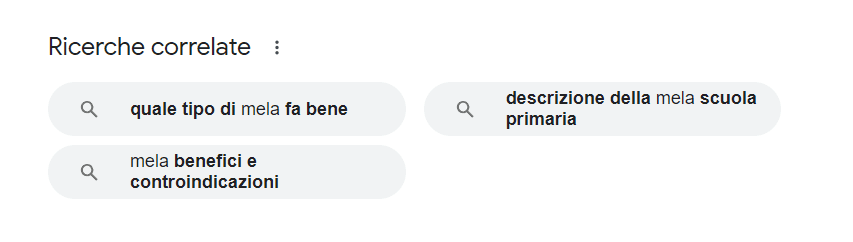 intento di ricerca parola mela