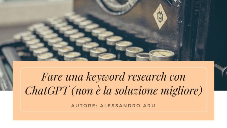 Ti spiego come fare una keyword research con ChatGPT