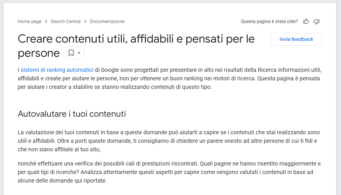 linee guida creazione contenuti