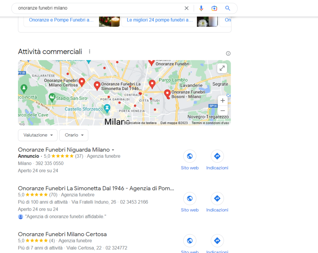 local pack mappe Google