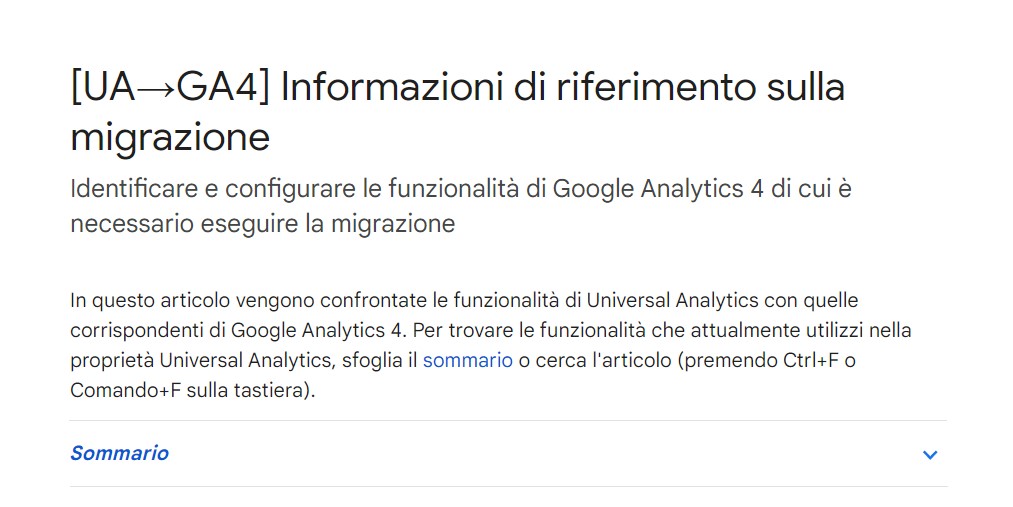 migrazione Google Analytics 4