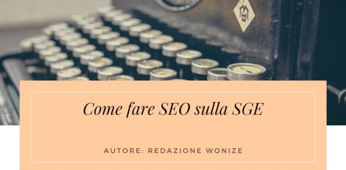 come fare SEO SGE