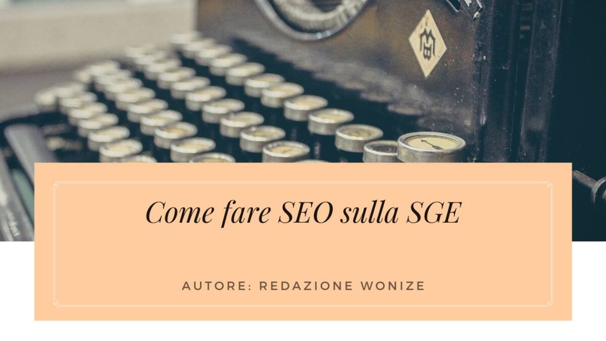 come fare SEO SGE