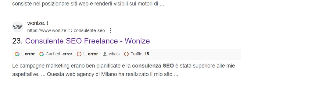 meta descrizione tag consulente seo freelance