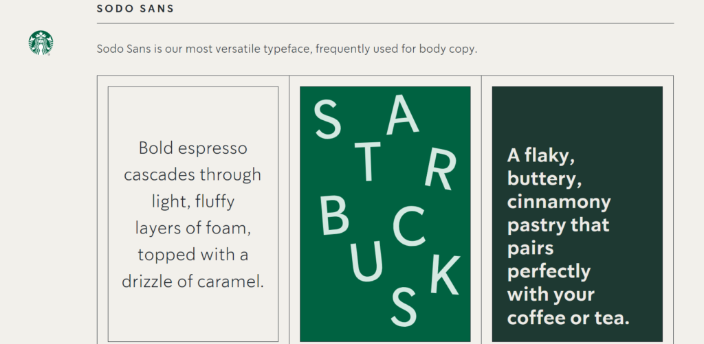 brand guidelines Starbucks font