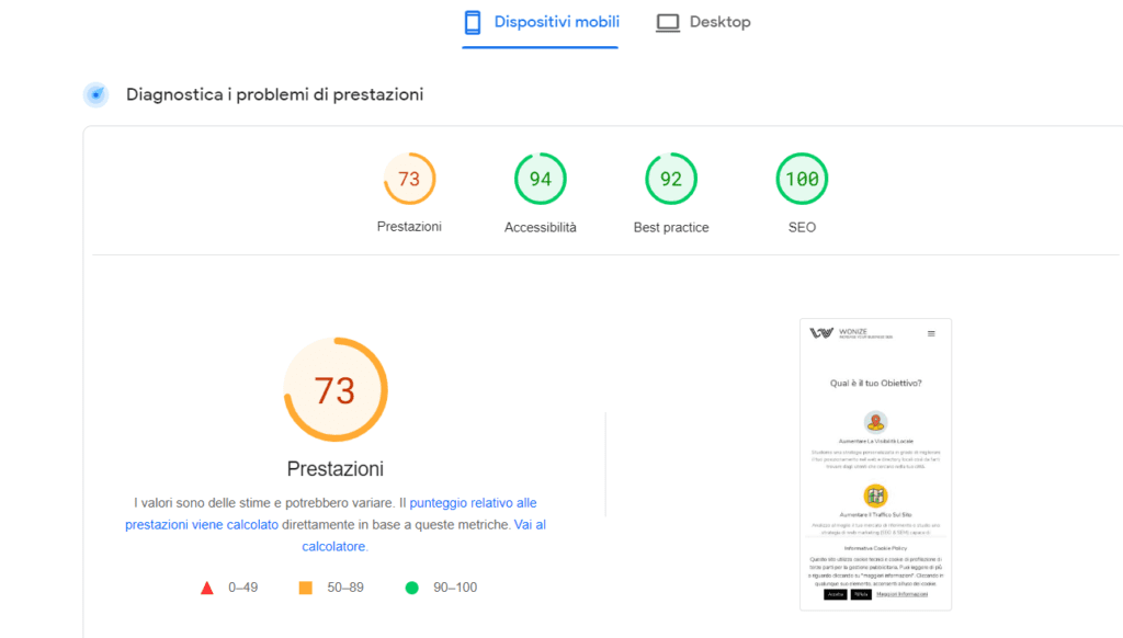 velocità pagina SEO Tecnica